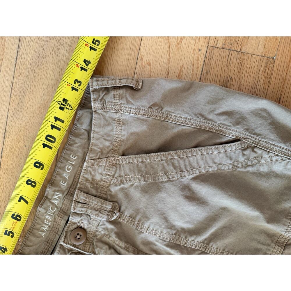 American Eagle Cargo Pants Womens 8 Tan Khaki Stretch Utility Hiking Pockets - Picture 6 of 8